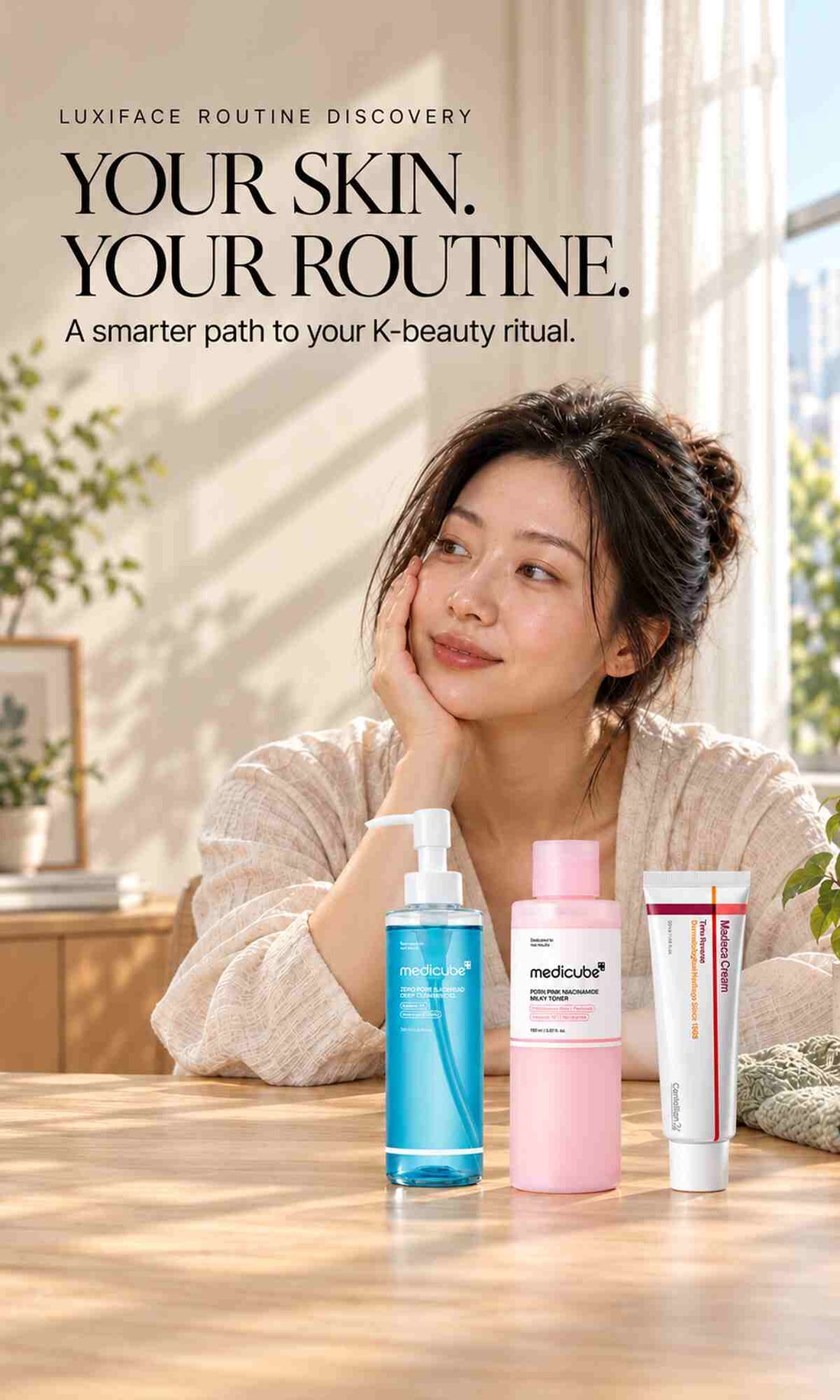 Luxiface Routine Discovery homepage hero - mobile