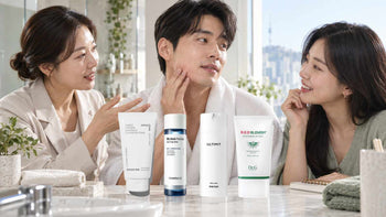 Post-shave Korean skincare routine with South Korean adults and four Luxiface products