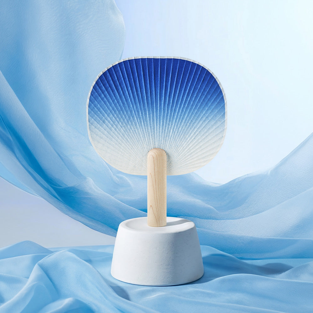 [PyunkangYul] Indigo Hanji Round Fan image 2