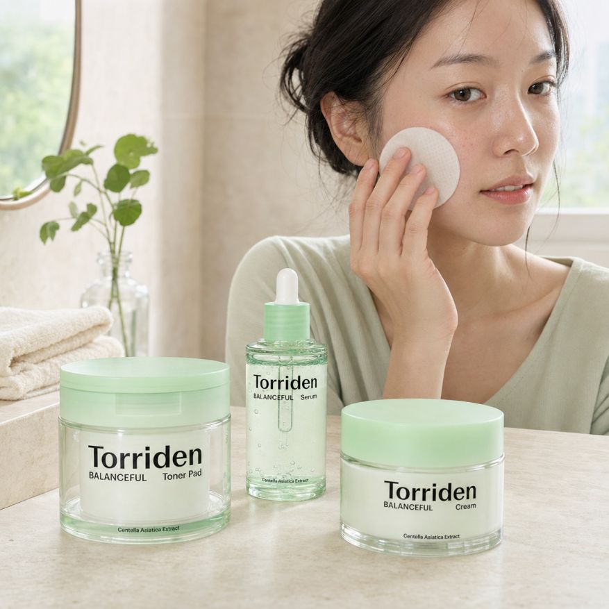 Korean Cica Toner Pad Calming & Barrier Routine image 1