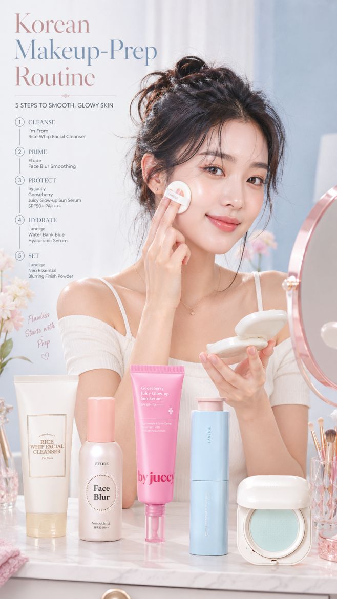Korean Makeup Prep Routine for Smooth, Non-Cakey Base