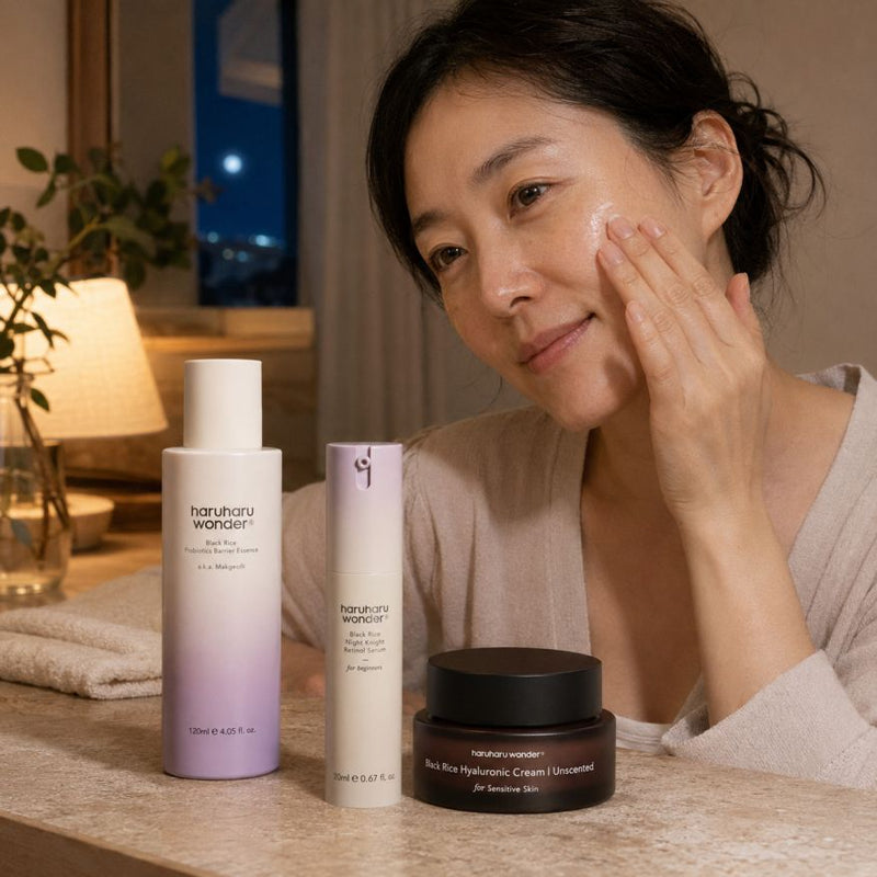 Korean Slow Aging Black Rice Retinol & Barrier Night Routine