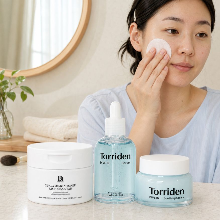 Korean Toner Pad Glass Skin Makeup Prep Trio image 1