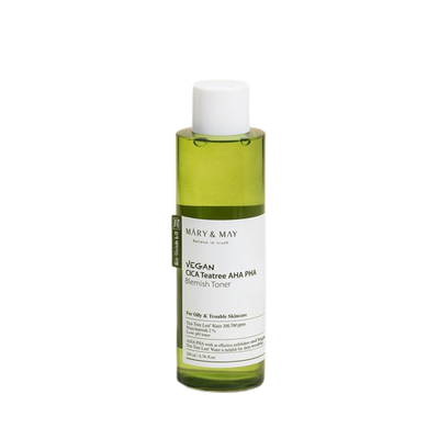 [MARY&MAY] Vegan CICA Tea Tree AHA PHA Toner - 200ml-MARY&MAY-Luxiface