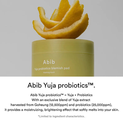 [Abib] Yuja probiotics blemish pad Vitalizing touch - 140ml. 60 pads-Abib-Luxiface