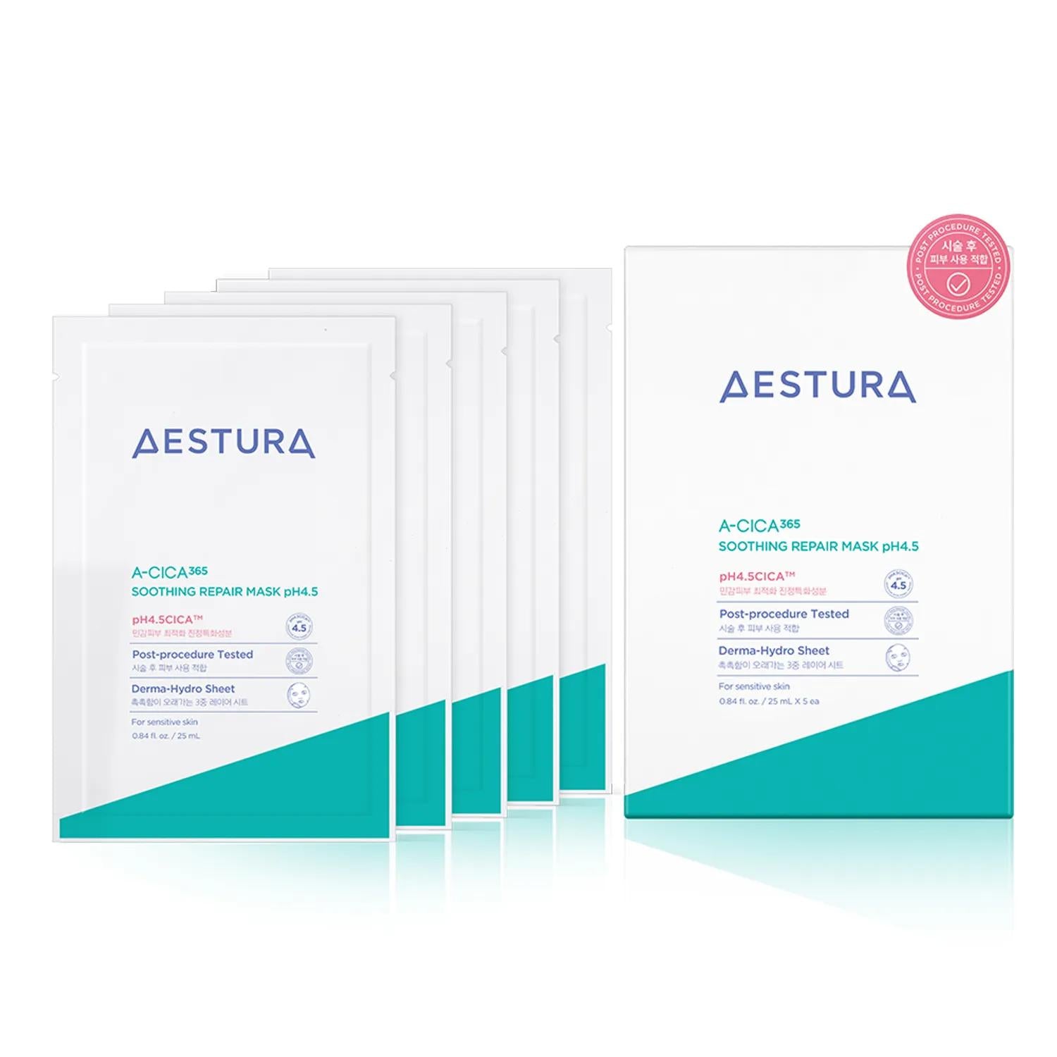 [Aestura] A-Cica 365 Soothing Repair Mask Sheet pH4.5 5ea image 1
