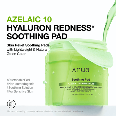 [Anua] Azelaic 10 Hyaluron Redness Soothing Pad 230ml 90ea-Luxiface.com