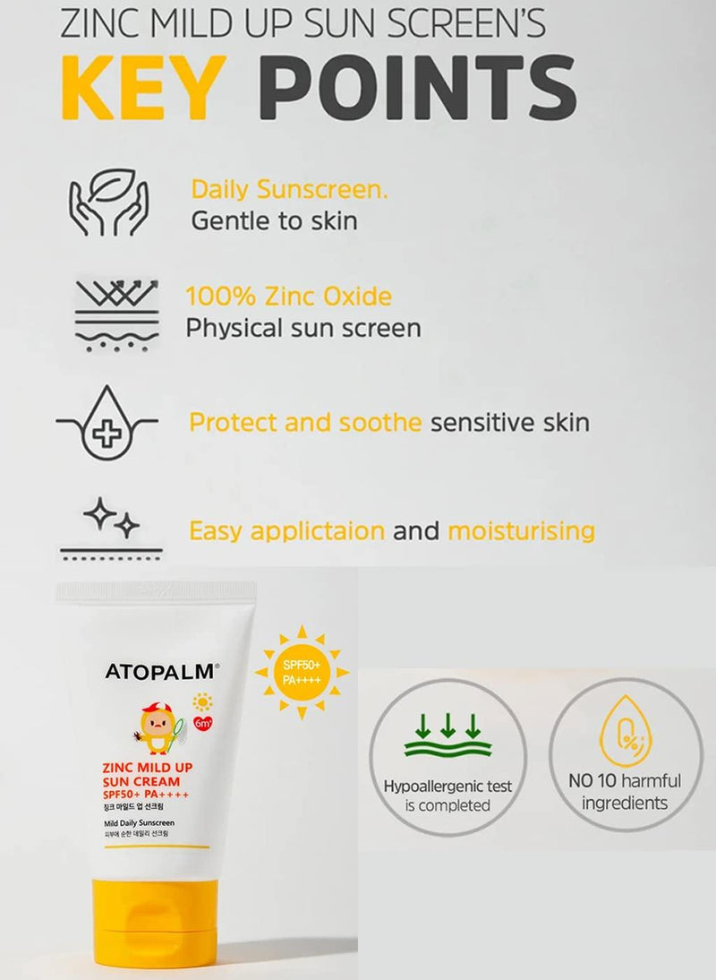 [ATOPALM] Zinc Mild Up Sun Cream SPF50+ PA++++ 65g-Luxiface.com