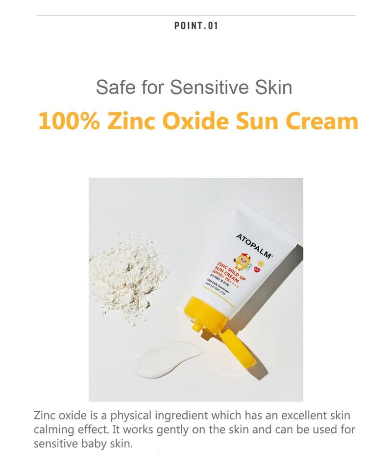 [ATOPALM] Zinc Mild Up Sun Cream SPF50+ PA++++ 65g-Luxiface.com