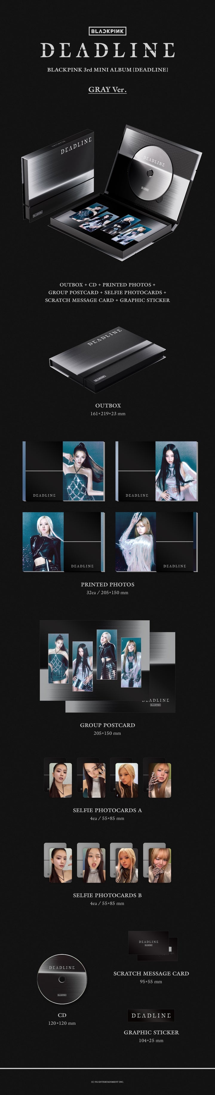 BLACKPINK] BLACKPINK 3rd MINI ALBUM [DEADLINE] GRAY Ver