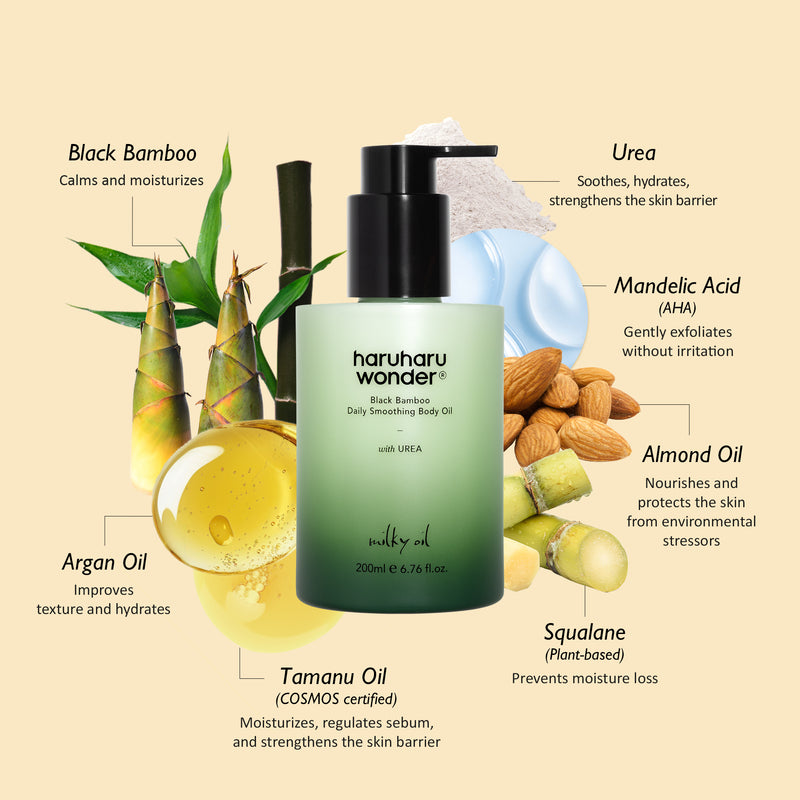 [haruharuwonder] Black Bamboo Daily Soothing Body Oil 200ml-Luxiface.com