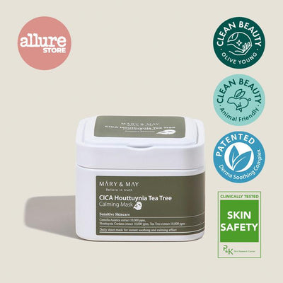 [MARY&MAY] Cica Houttuynia cordata Tea Tree Calming Mask Pack - 30 sheets-MARY&MAY-Luxiface