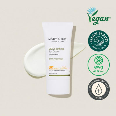 [MARY&MAY] CICA Soothing Sun Cream SPF50+ PA++++ - 50ml-MARY&MAY-Luxiface