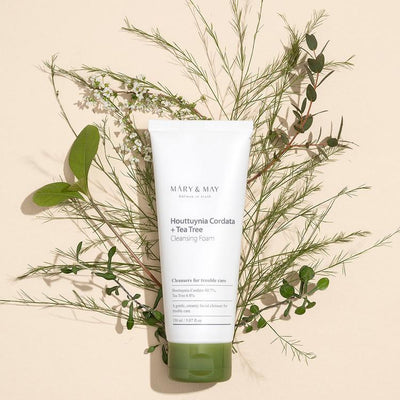 [MARY&MAY] Houttuynia Cordata + Tea Tree Cleansing Foam - 150ml-MARY&MAY-Luxiface