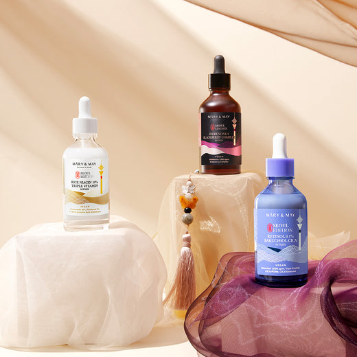Mary&May Triple Serum Set - Idebenone, Rice Niacin & Retinol Bakuchiol