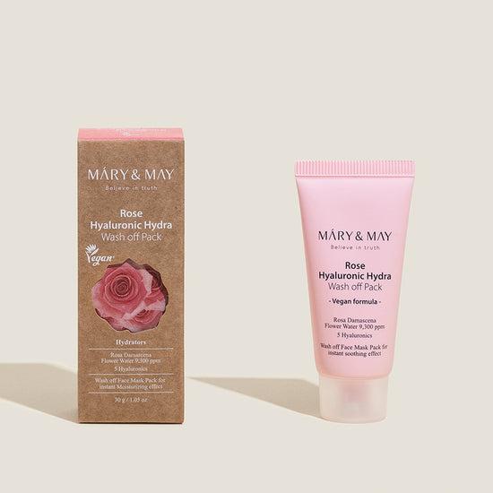 [MARY&MAY] Rose Hyaluronic Hydra Wash Off Pack 30g-Luxiface.com