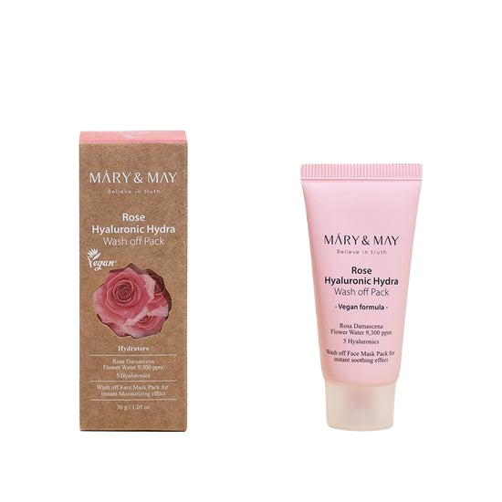 [MARY&MAY] Rose Hyaluronic Hydra Wash Off Pack 30g-Luxiface.com
