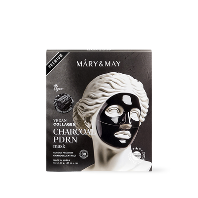 [Mary&May] Vegan Collagen Charcoal PDRN Mask (30g x4)-Luxiface.com
