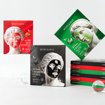 [Mary&May] Vegan Collagen Red Ginseng Mask (30g x4)-Luxiface.com