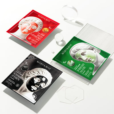 [Mary&May] Vegan Collagen Red Ginseng Mask (30g x4)-Luxiface.com