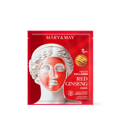 [Mary&May] Vegan Collagen Red Ginseng Mask (30g x4)-Luxiface.com