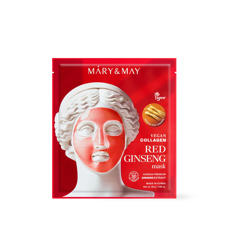 [Mary&May] Vegan Collagen Red Ginseng Mask (30g x4)-Luxiface.com