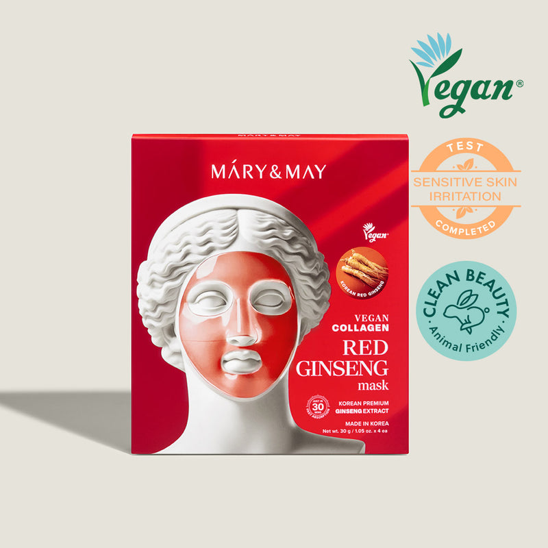 [Mary&May] Vegan Collagen Red Ginseng Mask (30g x4)-Luxiface.com
