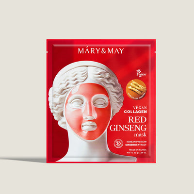 [Mary&May] Vegan Collagen Red Ginseng Mask (30g x4)-Luxiface.com