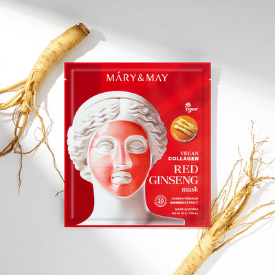 [Mary&May] Vegan Collagen Red Ginseng Mask (30g x4)-Luxiface.com
