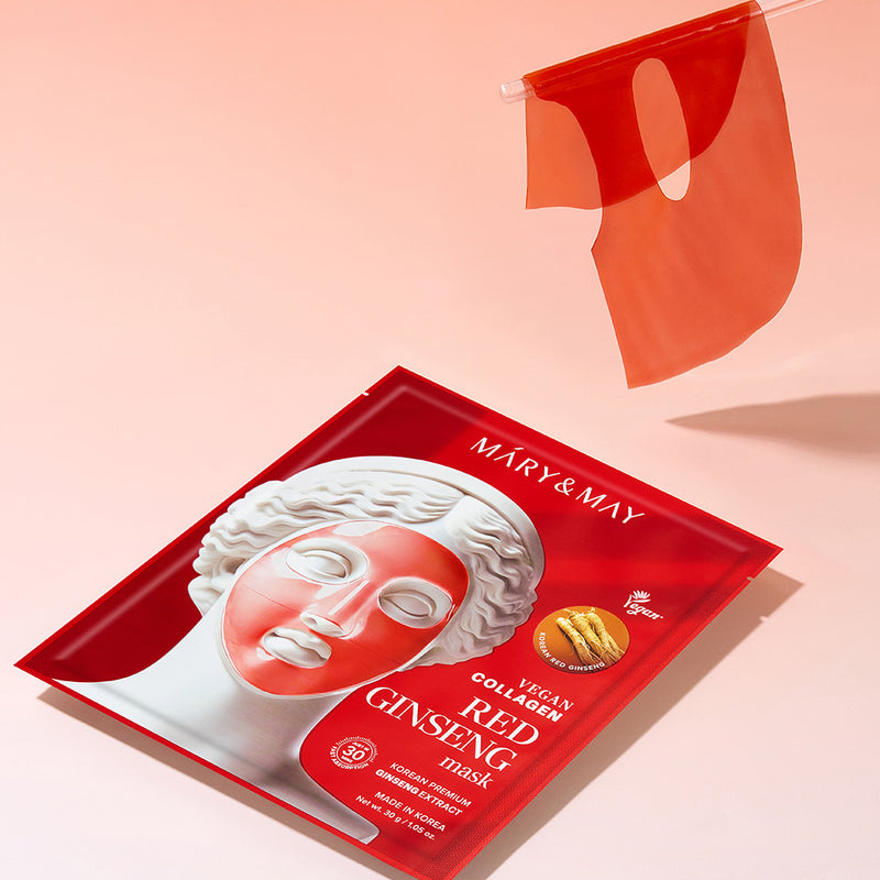 [Mary&May] Vegan Collagen Red Ginseng Mask (30g x4)-Luxiface.com