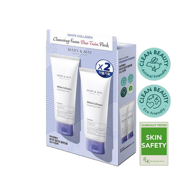 [Mary&May] White Collagen Cleansing Foam Duo Twin Pack (150ml x2)
