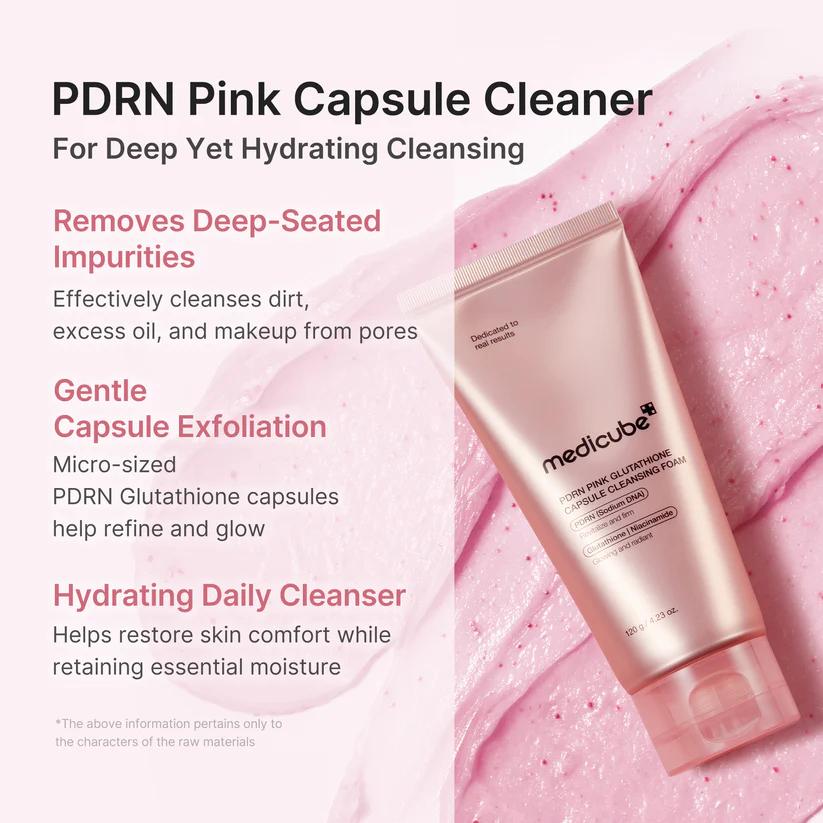 [Medicube] PDRN Pink Glutathione Capsule Cleansing Foam 120g image 7