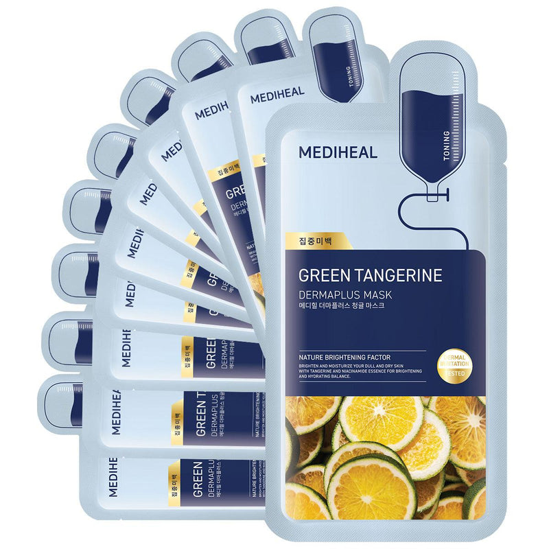 [Mediheal] Derma Plus Green Tangerine Mask 10ea-Luxiface.com