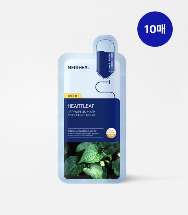 [Mediheal] Derma Plus Heartleaf Mask 10ea-Luxiface.com