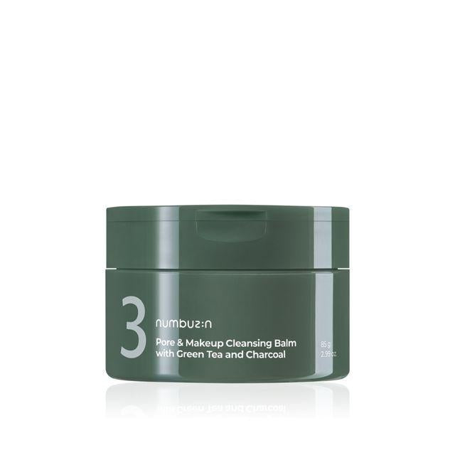 [Numbuzin] No.3 Pore & Makeup Cleansing Balm With Green Tea And Charcoal 85g-Luxiface.com