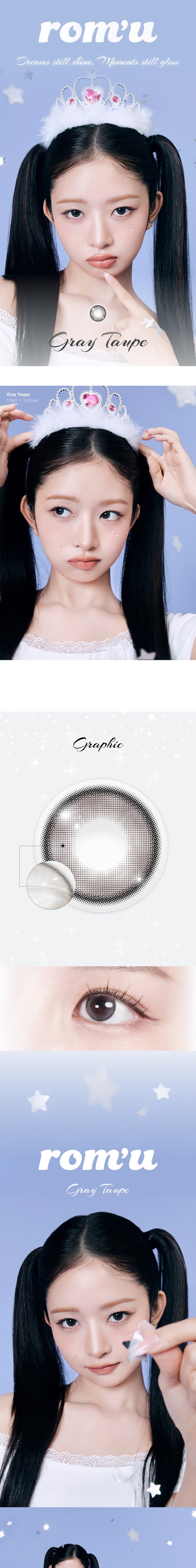 [Rom’u] 1 Day Colored Contact Lens - Gray Taupe 0.00 (10 pcs) image 7