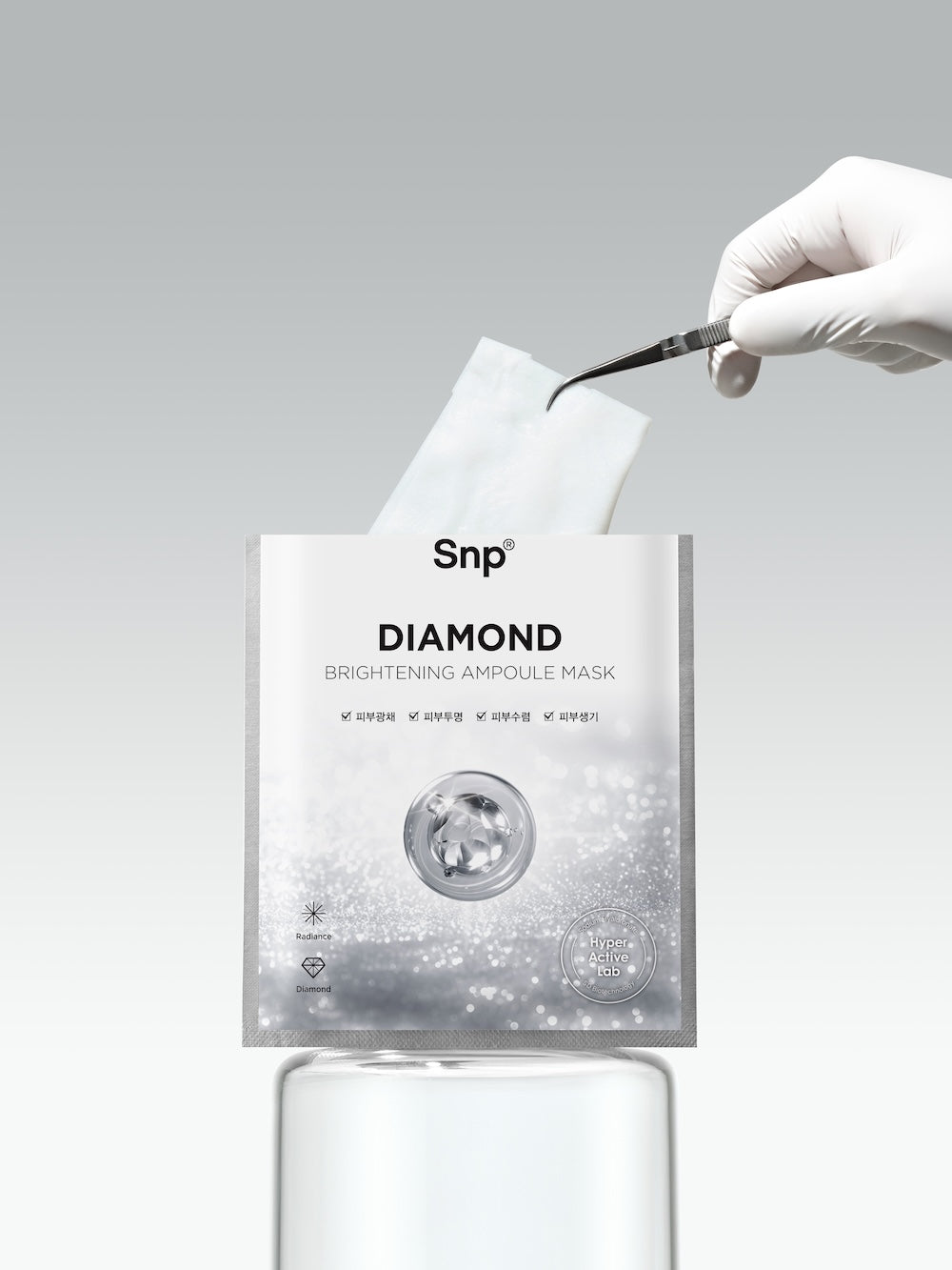 [SNP] Diamond Water Brightening Ampoule Mask 25ml x 10 Sheets image 3