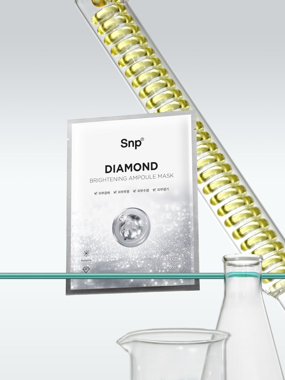 [SNP] Diamond Water Brightening Ampoule Mask 25ml x 10 Sheets image 4