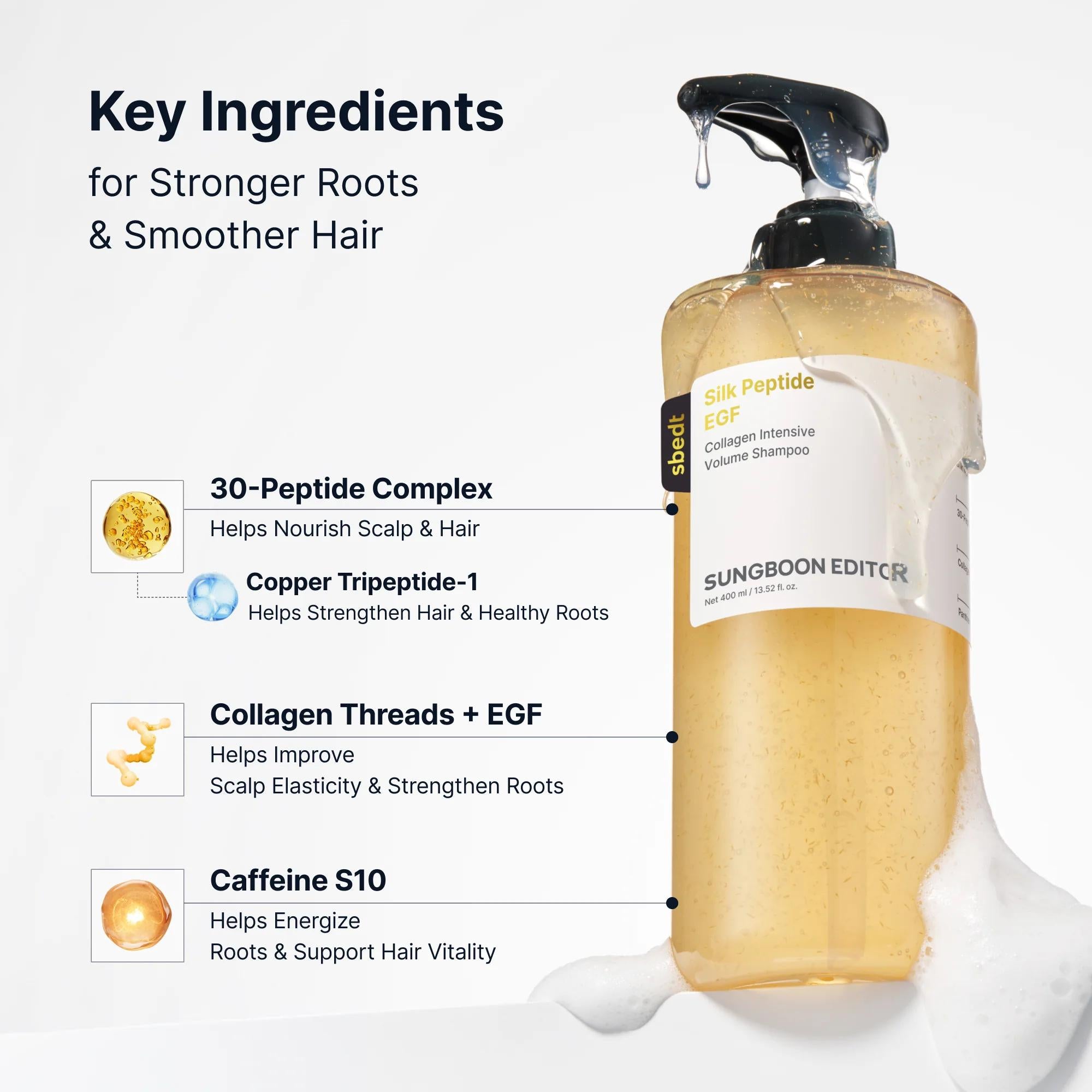 [SUNGBOON EDITOR] Silk Peptide EGF Collagen Intensive Volume Shampoo 400ml image 5