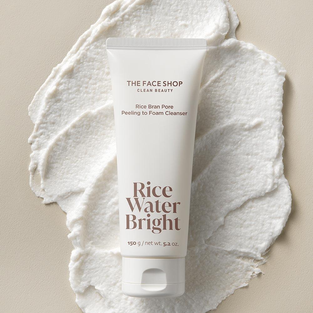 [Thefaceshop] RICE WATER BRIGHT Rice Bran Pore Peeling to Foaming Cleanser 150g image 1