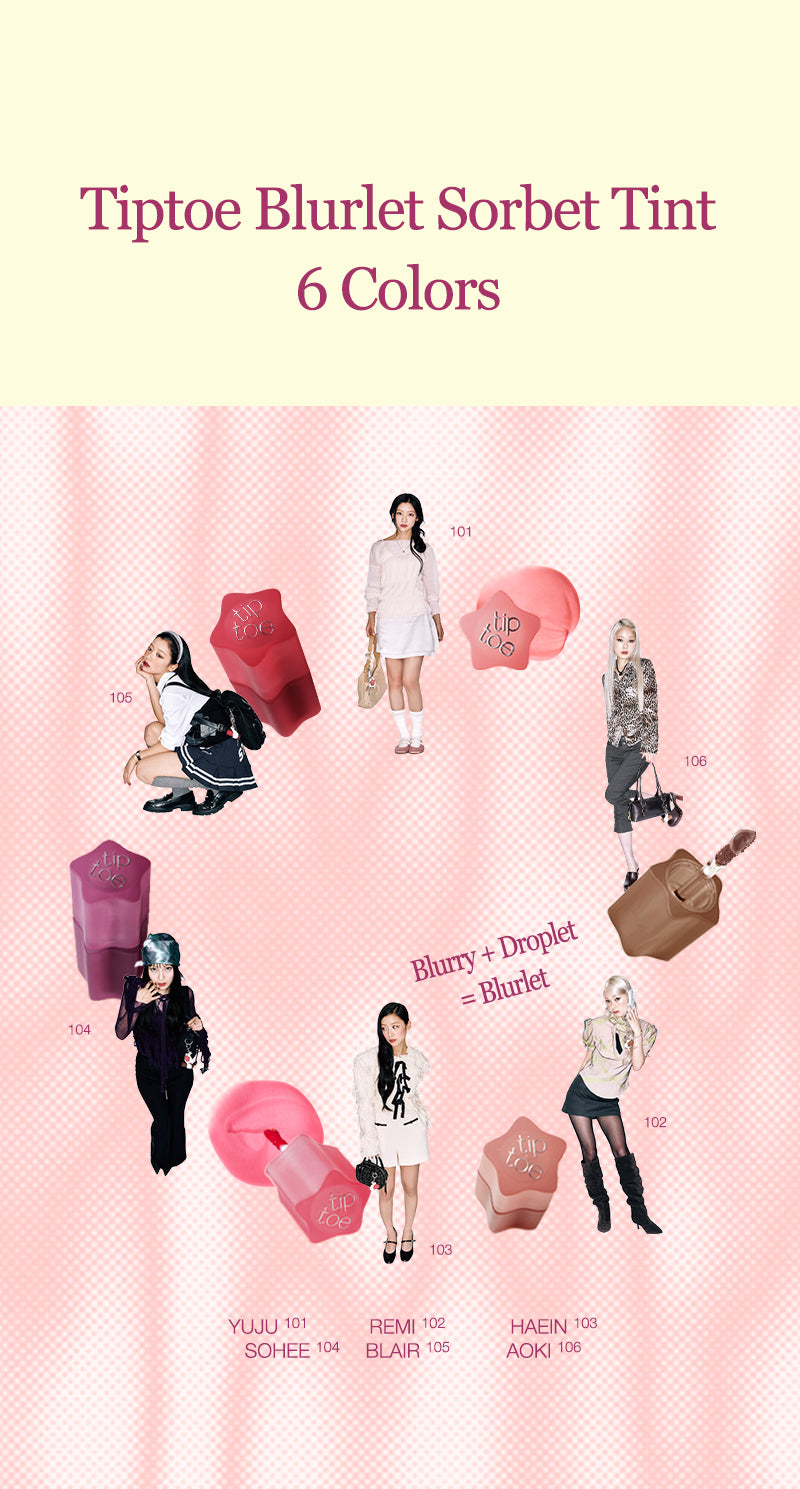 [Tiptoe] Blurlet Sorbet Tint 4ml - 6 Colors-Luxiface.com