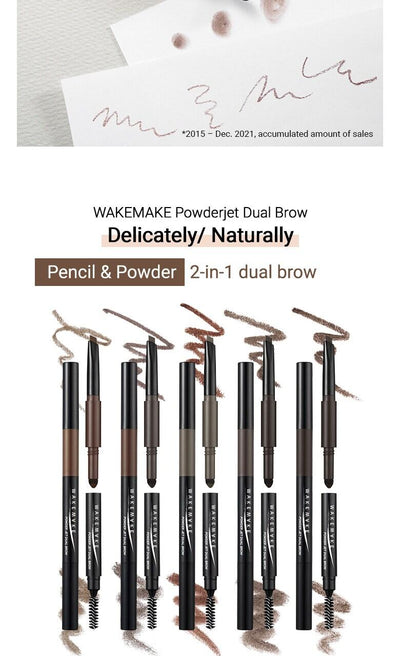 [WAKEMAKE] Powder Jet Dual Brow 0.75g - #07 Neutral Brown-Luxiface.com